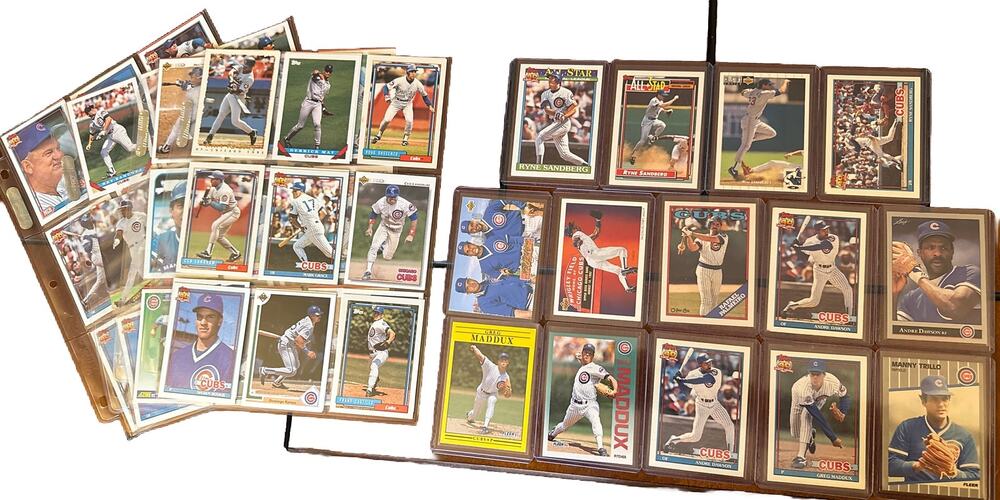 Vintage Chicago Cubs Baseball Cards Ryne Sandberg Dawson Palmeiro Maddux Trill0